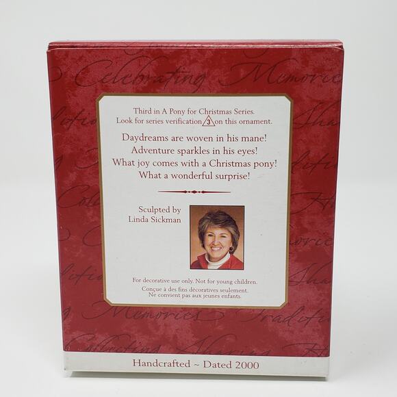 2000 Hallmark A Pony For Christmas #3 Handcrafted Keepsake Holiday Ornament - Picture 2 of 10